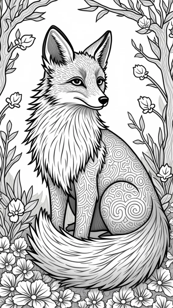 nine tailed fox coloring pages